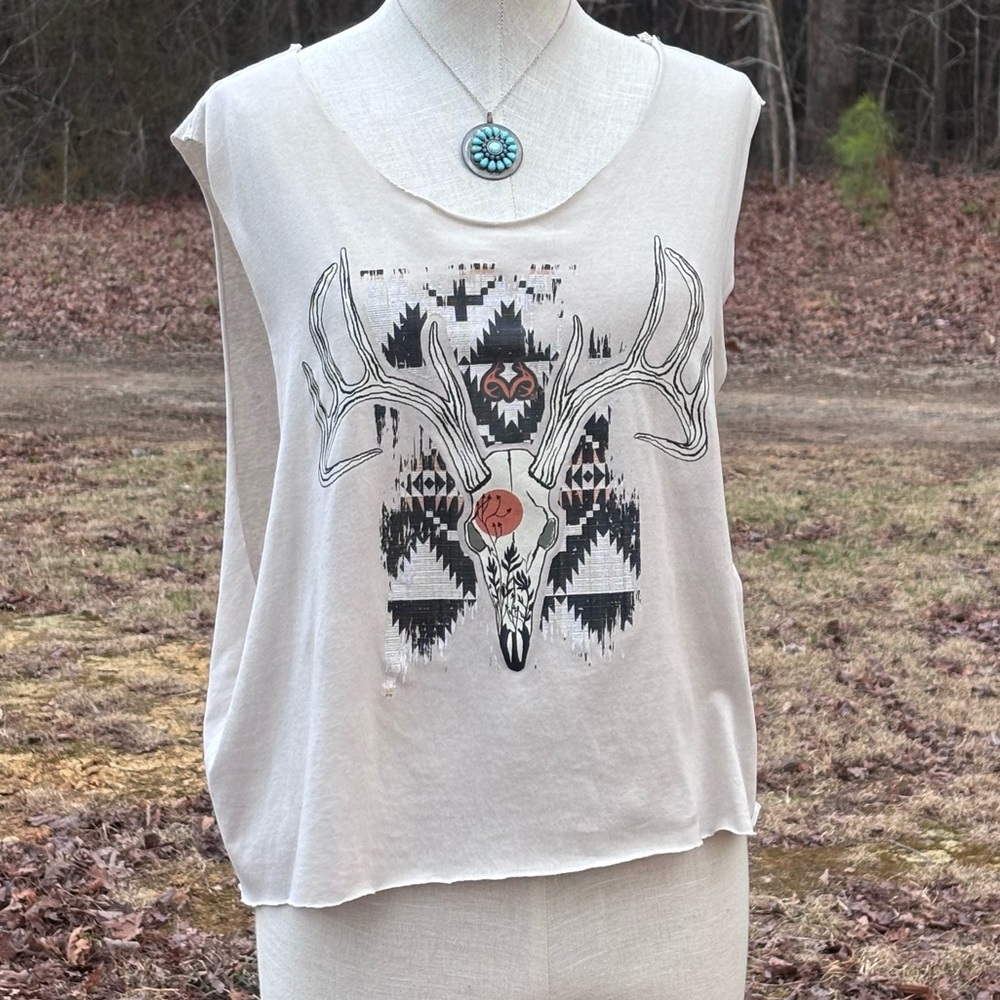 One of a Kind Cropped and Roped Sexy Southwest TShirt !